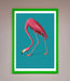 Flamingo Walks Blue Framed Print - Hi Society