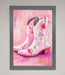 Floral Cowboy Boots Framed Poster - Hi Society