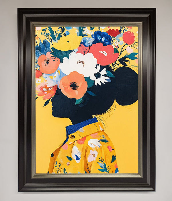 Floral Explosion Yellow Framed Print - Hi Society