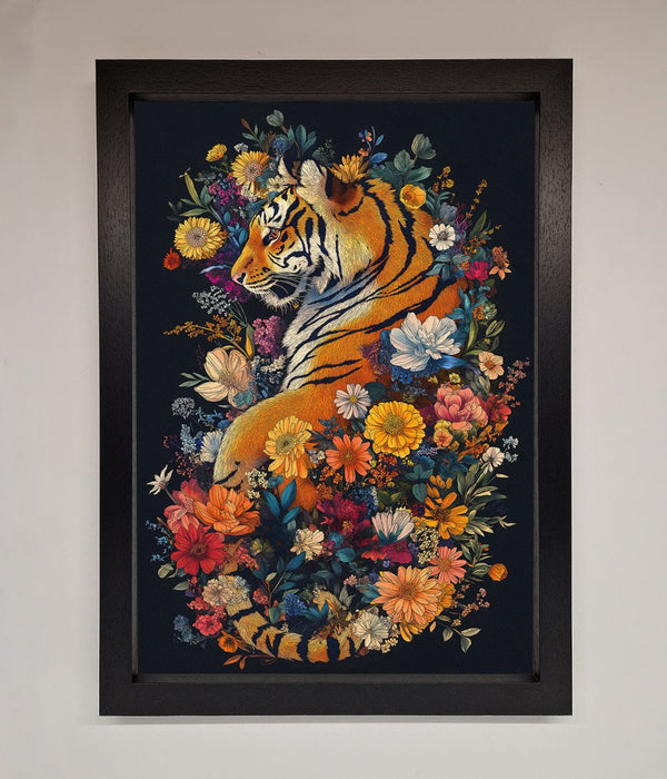 Floral Garden Tiger Framed Wall Art - Hi Society