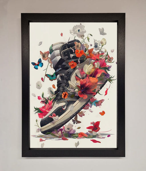 Floral Sneakers Framed Print - Hi Society