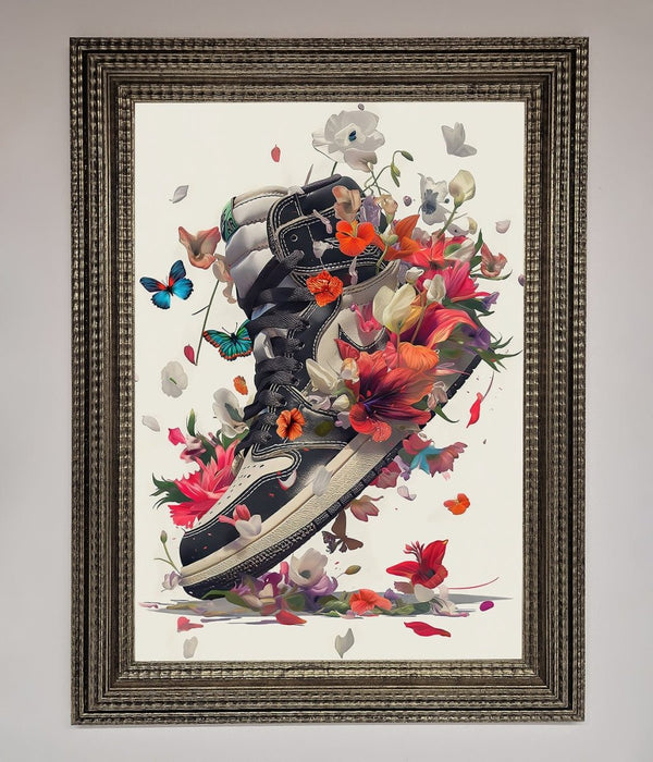 Floral Sneakers Framed Print - Hi Society