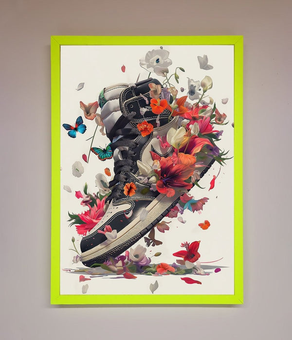 Floral Sneakers Framed Print - Hi Society