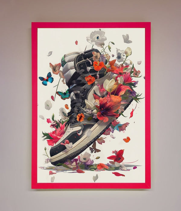 Floral Sneakers Framed Print - Hi Society
