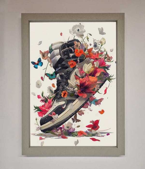Floral Sneakers Framed Print - Hi Society
