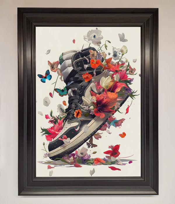 Floral Sneakers Framed Print - Hi Society