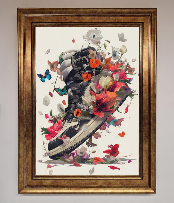 Floral Sneakers Framed Print - Hi Society