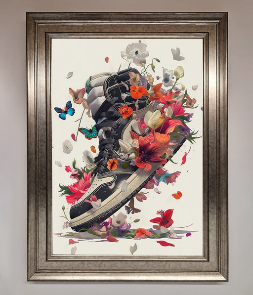 Floral Sneakers Framed Print - Hi Society