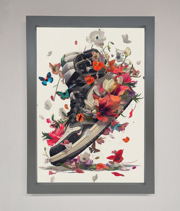 Floral Sneakers Framed Print - Hi Society
