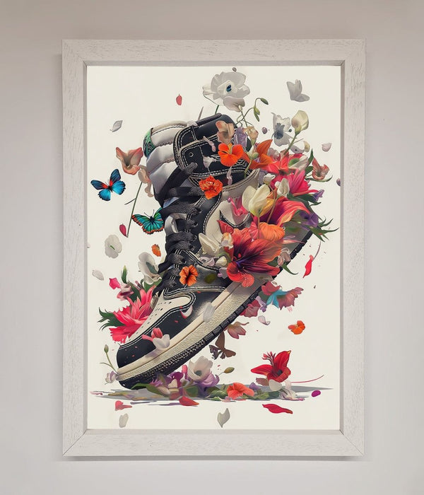Floral Sneakers Framed Print - Hi Society