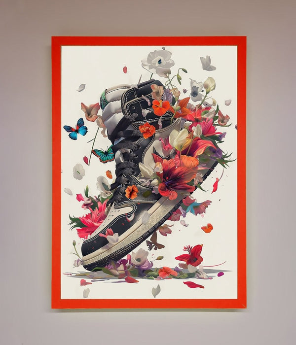Floral Sneakers Framed Print - Hi Society