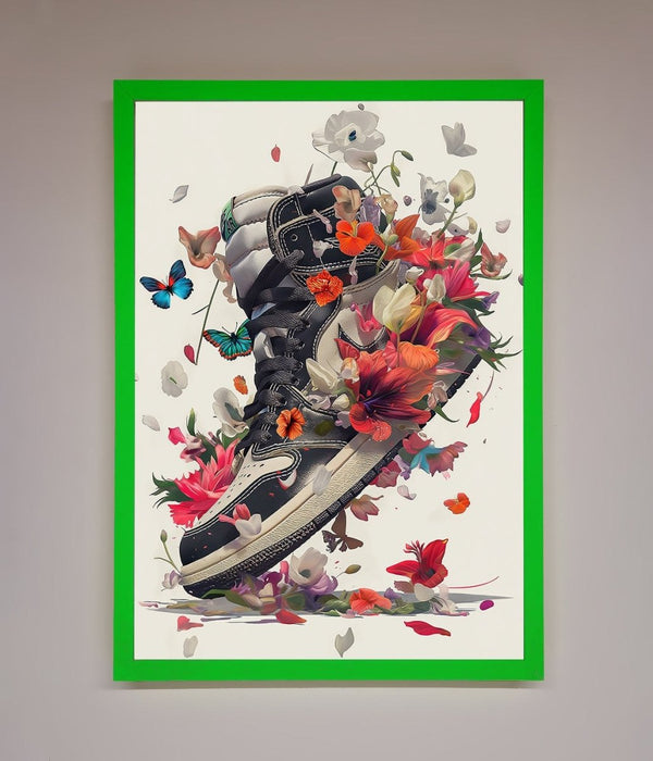 Floral Sneakers Framed Print - Hi Society