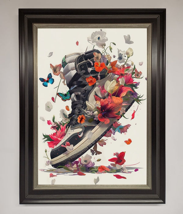 Floral Sneakers Framed Print - Hi Society