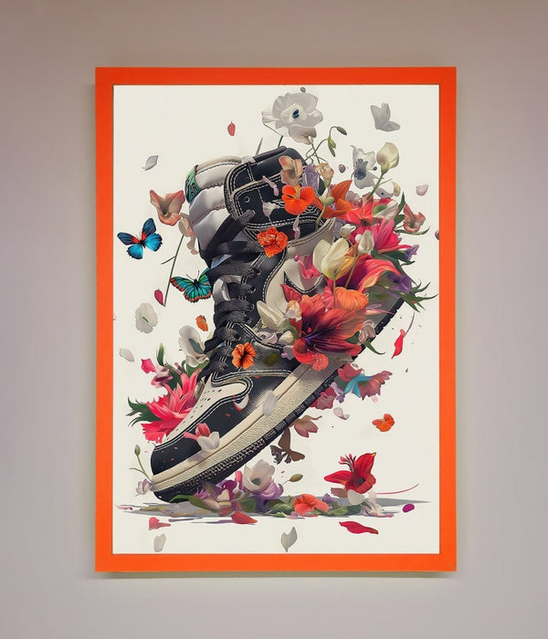 Floral Sneakers Framed Print - Hi Society