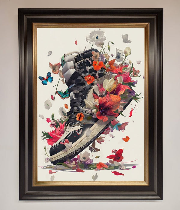 Floral Sneakers Framed Print - Hi Society