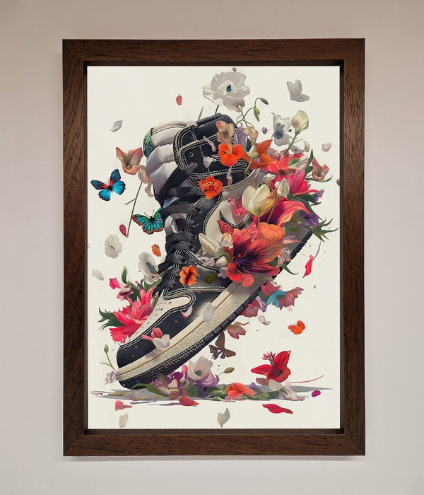 Floral Sneakers Framed Print - Hi Society