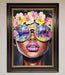 Floral Woman With Glasses and Pink Lips Framed Print - Hi Society