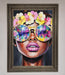 Floral Woman With Glasses and Pink Lips Framed Print - Hi Society