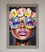 Floral Woman With Glasses and Pink Lips Framed Print - Hi Society