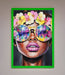 Floral Woman With Glasses and Pink Lips Framed Print - Hi Society