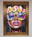 Floral Woman With Glasses and Pink Lips Framed Print - Hi Society