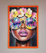 Floral Woman With Glasses and Pink Lips Framed Print - Hi Society