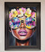 Floral Woman With Glasses and Pink Lips Framed Print - Hi Society