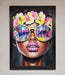 Floral Woman With Glasses and Pink Lips Framed Print - Hi Society