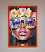 Floral Woman With Glasses and Pink Lips Framed Print - Hi Society