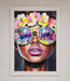 Floral Woman With Glasses and Pink Lips Framed Print - Hi Society