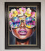 Floral Woman With Glasses and Pink Lips Framed Print - Hi Society