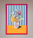 Flower Vase Blue Stripes Framed Wall Art - Hi Society