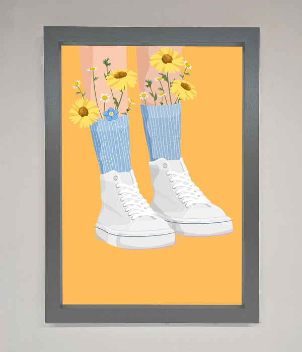 Flowers In Socks Framed Poster - Hi Society