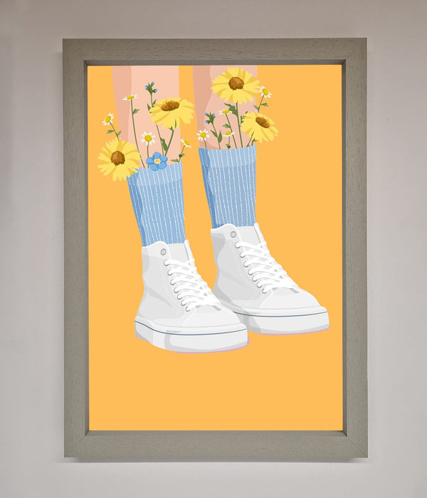 Flowers In Socks Framed Poster - Hi Society