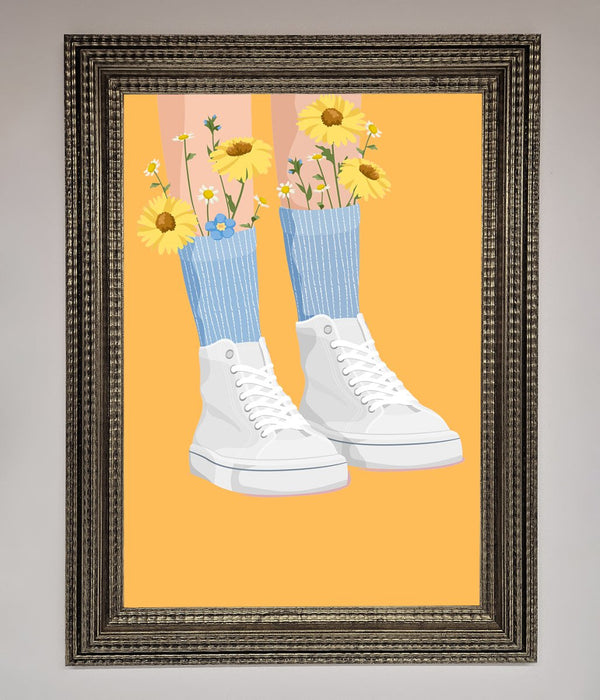 Flowers In Socks Framed Poster - Hi Society