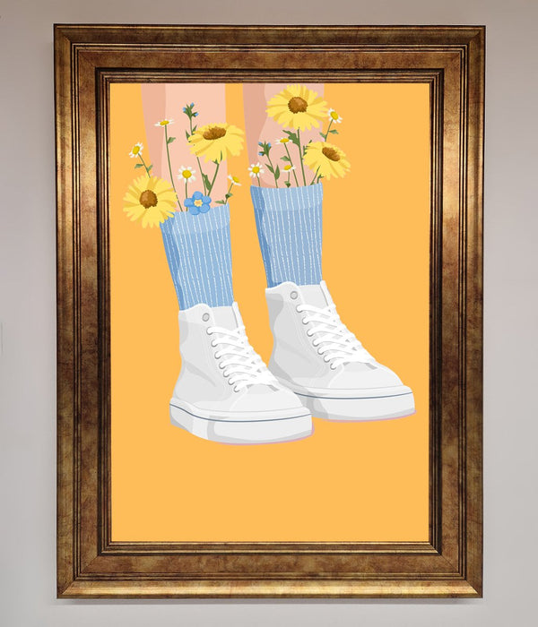 Flowers In Socks Framed Poster - Hi Society