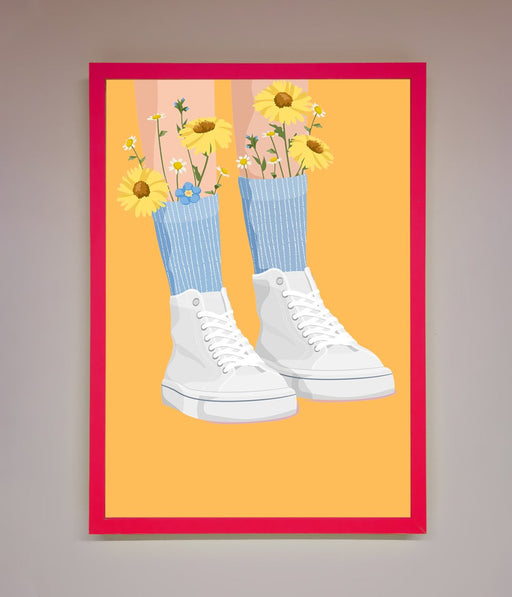 Flowers In Socks Framed Poster - Hi Society