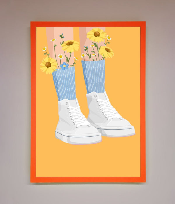 Flowers In Socks Framed Poster - Hi Society