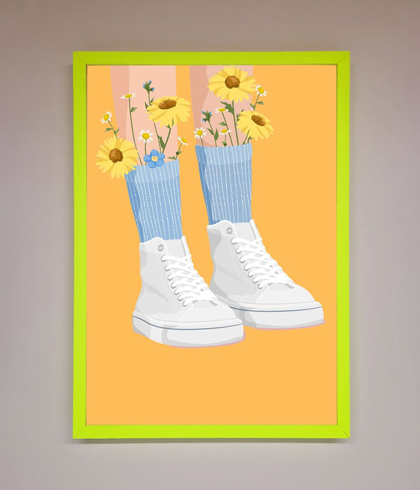 Flowers In Socks Framed Poster - Hi Society