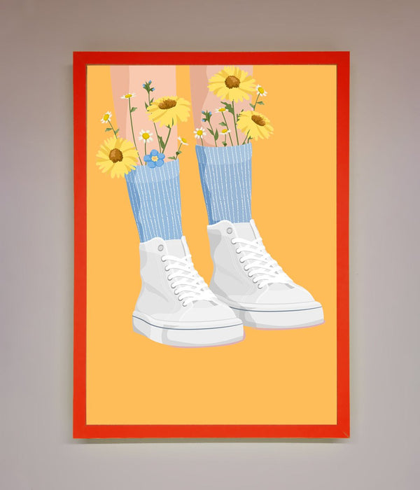 Flowers In Socks Framed Poster - Hi Society