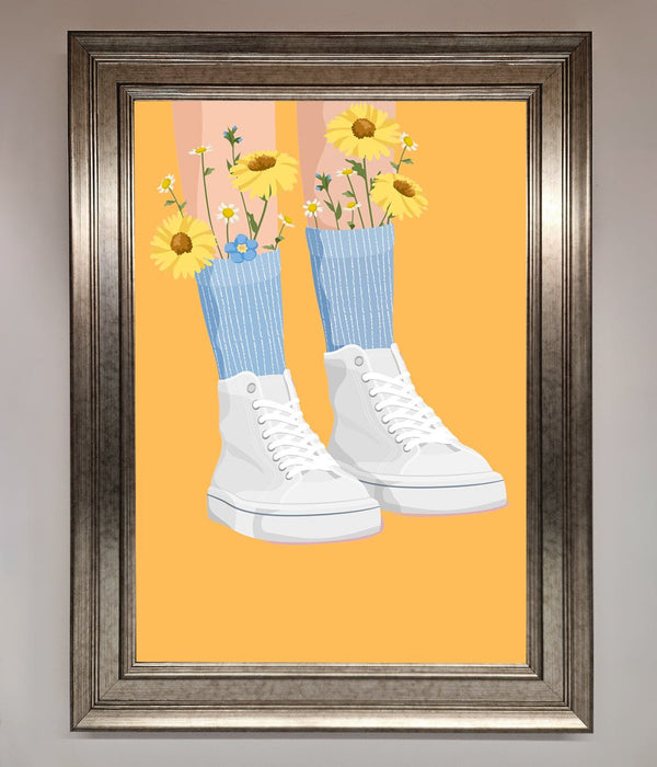 Flowers In Socks Framed Poster - Hi Society