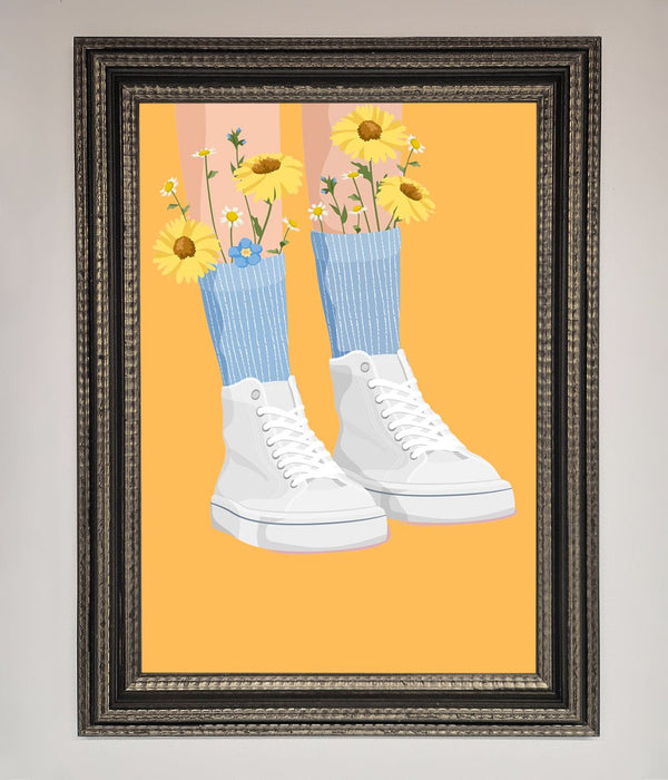 Flowers In Socks Framed Poster - Hi Society
