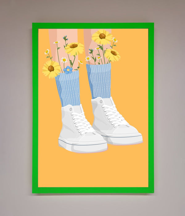 Flowers In Socks Framed Poster - Hi Society