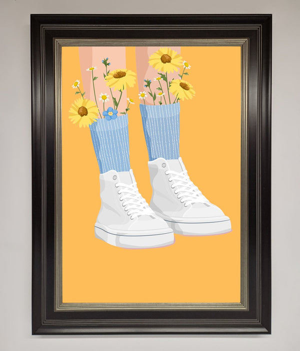 Flowers In Socks Framed Poster - Hi Society