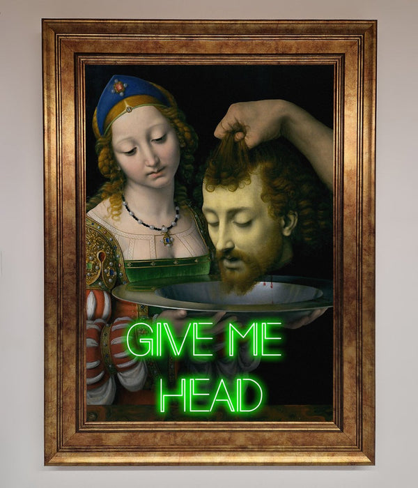 Give Me Head Renaissance Framed Poster - Hi Society