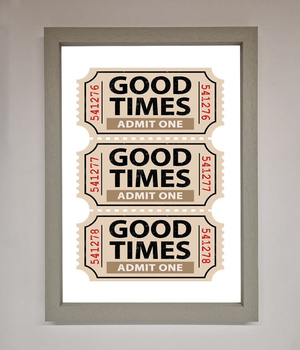 Good Times Beige Framed Wall Art - Hi Society