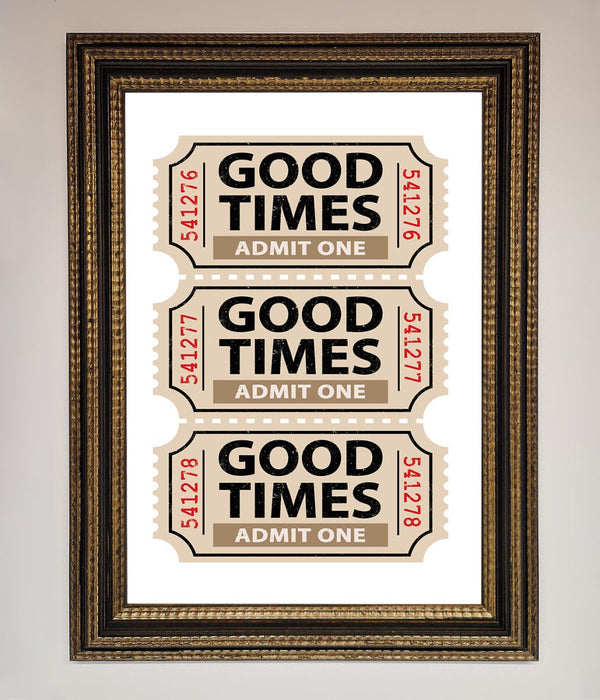 Good Times Beige Framed Wall Art - Hi Society