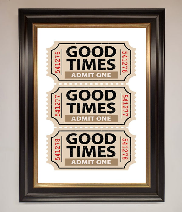 Good Times Beige Framed Wall Art - Hi Society