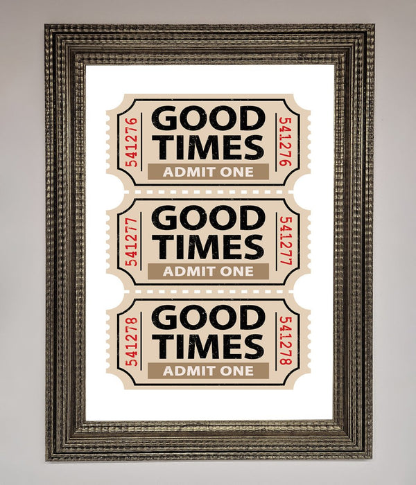 Good Times Beige Framed Wall Art - Hi Society