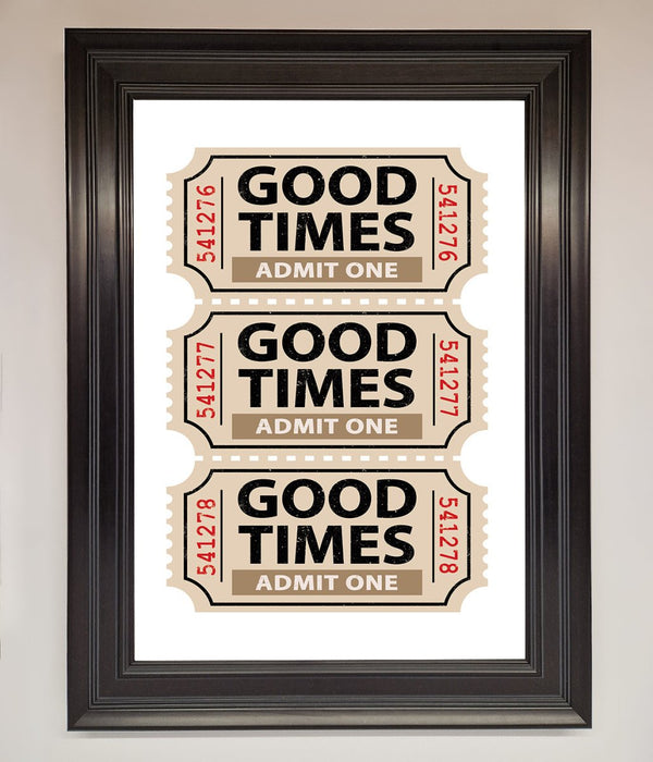 Good Times Beige Framed Wall Art - Hi Society